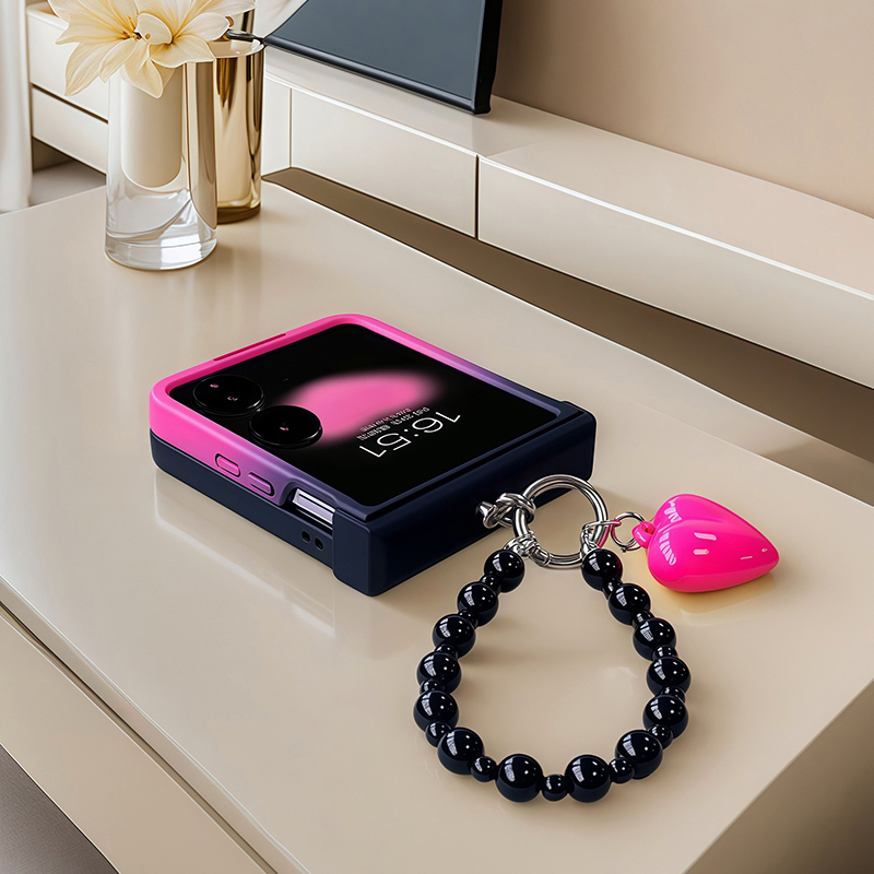 Motorola Tablet Accessories - ブラックローズグラデーションチェーンヒンジケース Samsung Galaxy Z Flip 4