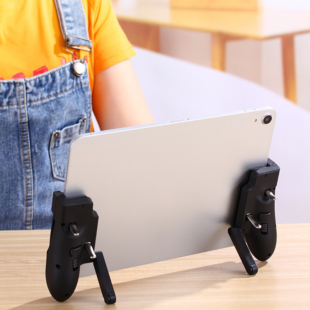 Tablet Gaming Accessories - PUBGモバイルコントローラー用高品質6本指トリガーゲームパッドグリップ、左右発射ボタン、iPadタブレットFPSハンドル用ジョイスティック