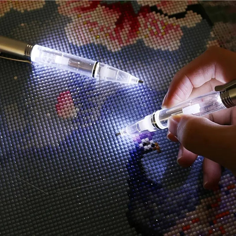 Tablet Accessories Aesthetic - LEDライト付きダイヤモンドペインティングペン 1本 照明付きドリルペン DIYクロスステッチ刺繍モザイククラフト縫製ステッチ手作り用