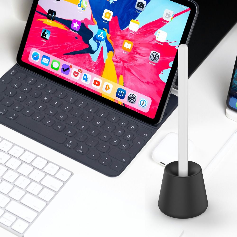 Wacom Tablet Accessories - 新しいシリコンスタンドベーススタンドマウントデスクホルダースタイラスアクセサリーステーションドック Apple Pencil 1/2用