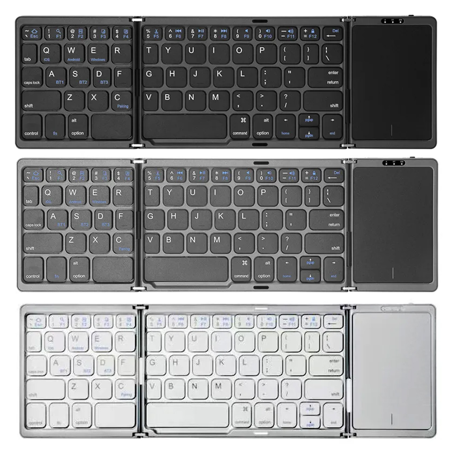 タッチパッド付き3つ折りBluetoothキーボード、充電式 - Android Tablet Gaming Accessories のレビューと価格
