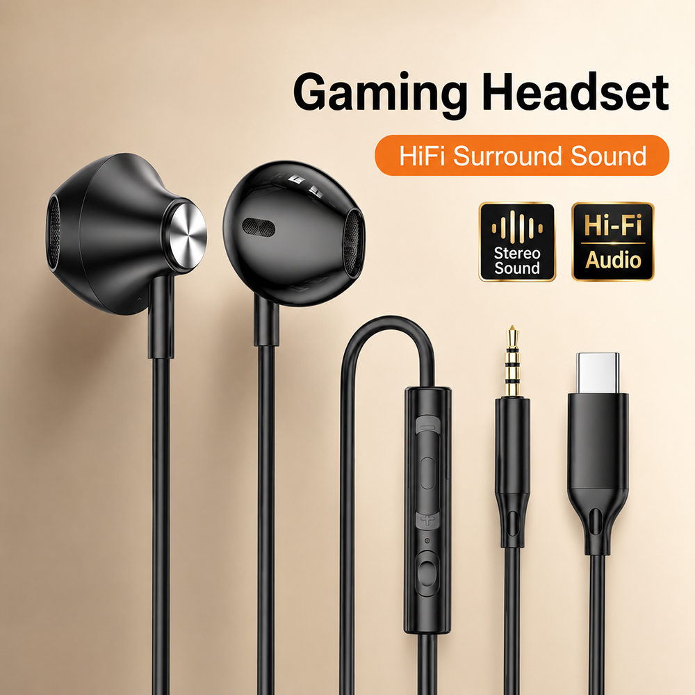 HiFi サラウンドヘッドフォン低音ステレオサウンド iPh - Tablet Gaming Accessories のレビューと価格